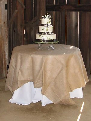 Lote de 10 Manteles de Arpillera 54"x54" Superposiciones Sin Costuras Boda 100% Yute Natural  Foto 1 de 2