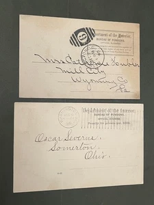 x2 BÜRGERKRIEG SOLDAT PENSION OFFIZIELLE STRAFKARTEN PA OH! DUPLEX/MASCHINE CXLS! - Bild 1 von 2