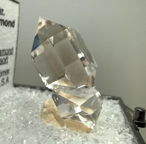 5.80 g A+ Grade Herkimer Diamond Gem Cluster w/ Rainbows, Nearly Flawless! - Picture 1 of 20