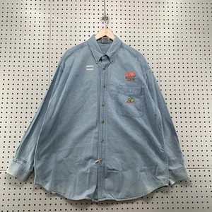 VTG 90s DuPont Jeff Gordon Button Down Shirt Mens XL Denim Chase Authentics - Picture 1 of 11