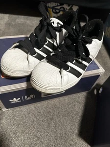 Size 10- adidas Korn x Superstar Supermodified White Black - Picture 1 of 6