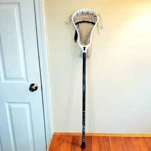 Brine Alias X A6000 41" Attack Lacrosse Stick White Head Black Blue Shaft Butt - Picture 1 of 10