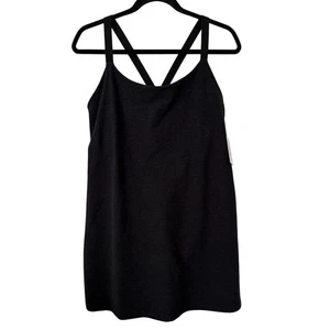 Neu mit Etikett Beyond Yoga schwarzes Spacedye Move It Minikleid mit integriertem kurzen Athleisure-XL - Bild 1 von 4