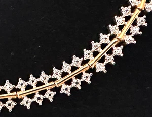 Vtg Bracelet MARKED ROSS SIMONS 925 STERLING SILVER Chain Gold Wash lot y - Picture 1 of 7