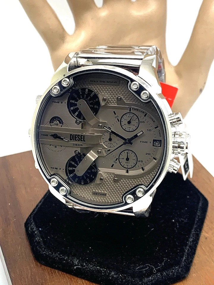 Diesel Reloj Hombre DZ7482 Cuarzo Cronógrafo Plata Acero Gran Tamaño 57mm Foto 1 de 4
