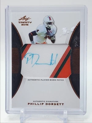 PHILLIP DORSETT 2015 LEAF TRINITY PATCH AUTOGRAPH BRONZE AUTO Q4408 - Image 1 of 2