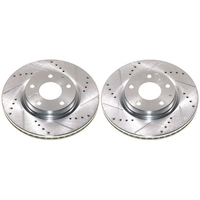 Par de rotores ranurados perforados delanteros PowerStop Evolution para Mazda 3 Foto 1 de 3