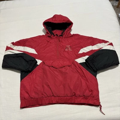 Chaqueta con Capucha Vintage NG Arkansas Razorbacks 1/4 Cremallera Bolsillo Canguro Grande RARA Foto 1 de 4