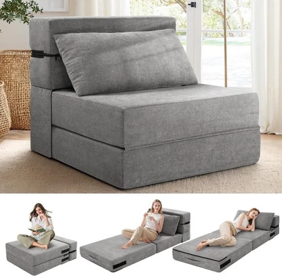 Comfortable Loveseat Foldable Mattress with Pillow, Small Couch for Small Spaces - Image 1 of 4