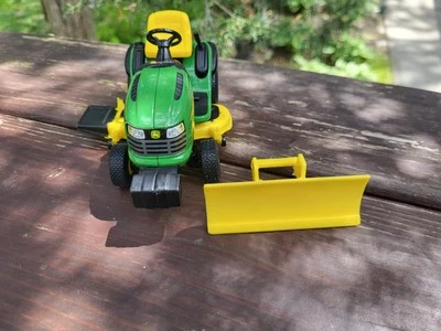 Miniture John Deere L110 Metal Lawn & Garden Tractor Toy + Plow -MINT - Image 1 of 4