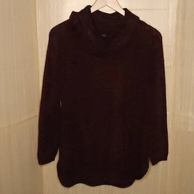Style & Co. Plus Red Black Cowl Neck Sweater 1X - Image 1 of 4