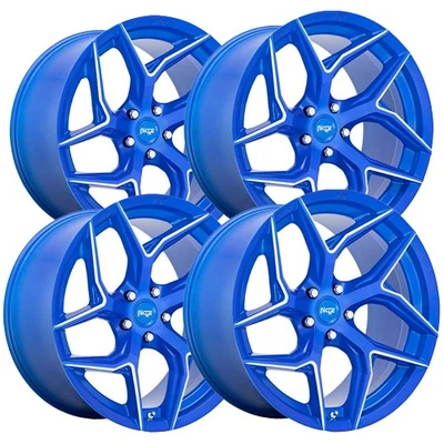 (Set of 4) Niche M268 Torsion 20x9 5x120 +35mm Blue/Milled Wheels Rims 20" Inch Foto 1 de 4