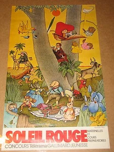 Henri Galeron Poster Druck Soleil Rouge Gallimard Jeunesse Concours Telerama Kunst - Bild 1 von 4