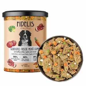 Menu agnello cotto patate dolci mela cibo umido cane 400 g cibo per cani BARF - Foto 1 di 4