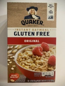 2 PACK  Quaker Gluten Free Original Instant 100% Whole Grain  Oatmeal 10 Pks/Box - Picture 1 of 4