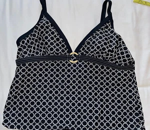 Christina Tankini Swim Top size 16 Halter Built in Bra Sheer Straps - Picture 1 of 4