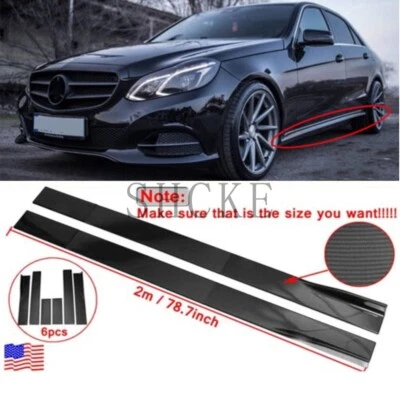 Divisor de labios panel basculante faldones laterales aspecto carbono 78,7"" para Ford Mustang Focus Foto 1 de 4