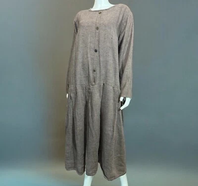 Vestido De Colección FLAX by Angelheart Lino Grande Largo Polvoriento Malva Cintura Caída Maxi L Foto 1 de 4