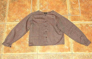 Vintage blouse Size 12. Button front + cuffs. Features Smocking on shoulder. - Picture 1 of 9