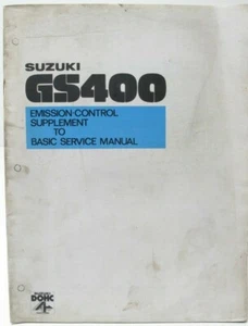 1978 Suzuki GS400 GS400 Emission Control Supplement to Basic Service Manual OEM - Bild 1 von 9