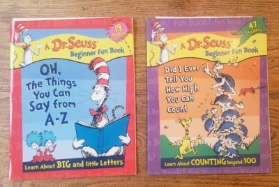 Lot 2 DR. SEUSS BEGINNER FUN BOOKS Workbooks Scholastic Letters & Counting  - Image 1 of 4