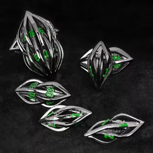 7PCS Polyhedral Dice Set Olive Shape Metal Die Dungeons and Dragons DND RPG Game - Bild 1 von 5