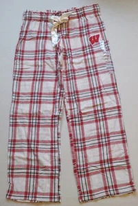 WISCONSIN BADGERS DAMEN SCHLAF LOUNGE HOSE PYJAMA M L XL 2X FLANELL NEU MIT ETIKETT ROT - Bild 1 von 2
