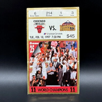 1997 CHICAGO BULLS VS. DENVER NUGGETS TICKET STUB *PIPPEN CAREER HIGH 47 POINTS* - Image 1 of 2
