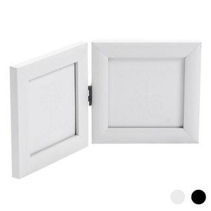 Folding 2 Photo Frame Standing Hanging Picture Display 4 x 4" White