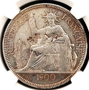 1900 A French Indo-China 1P , NGC XF details, nice silver coin # 1891 , # 60-7 - Picture 1 of 4