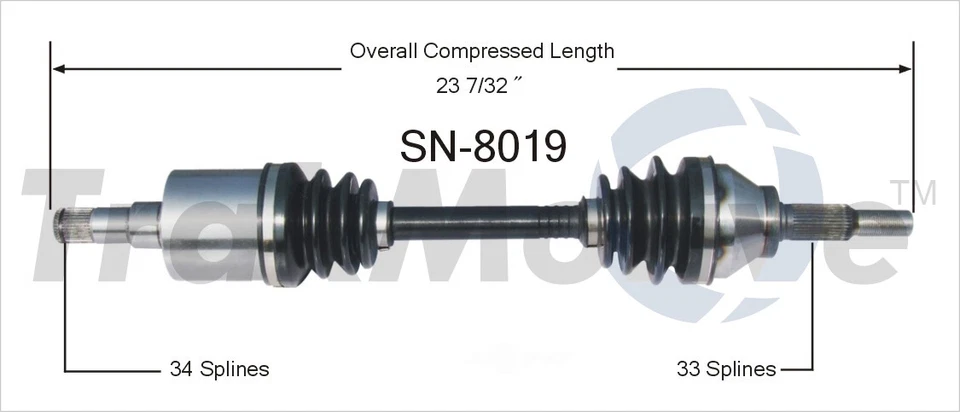 CV Axle Shaft Front Left SurTrack SN-8019 fits 03-07 Saturn Ion (GLC) - Image 1 of 1