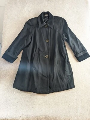 J.F. II De Colección Años 60 Mujer XL? Abrigo DeBall Algodón Negro Terciopelo Cuello Alto EE. UU. Foto 1 de 4