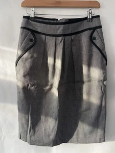 Women's Grey Herringbone Pencil Skirt George Size 10 - Picture 1 of 12