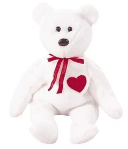 VALENTINO Gorro Bebés Oso 1994 Romántico Blanco Bebé Oso Gran Corazón Rojo NUEVO NUEVO CON ETIQUETAS - Imagen 1 de 13
