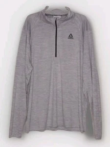 REEBOK - Heathered Gray 1/2 Zip Pullover Performance Jacket - Men's Size 3XL - Picture 1 of 4