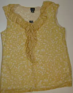 *NWT* COVINGTON GIRLS TEENS SHIRT DESIGNER TOP PALE YELLOW WHITE SZ LARGE C56 - Picture 1 of 3