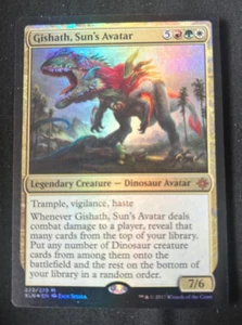 Magic the Gathering Gishath, Sun's Avatar Mythic Legend Creature FOIL fr Ixalan - Picture 1 of 1