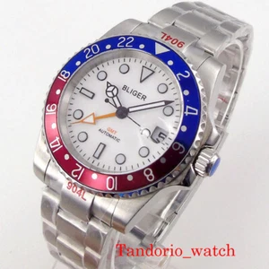 Reloj automático Bliger GMT para hombre cristal de zafiro fecha pulsera de acero inoxidable - Imagen 1 de 8