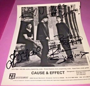 Cause & Effect ~ All Authentic Autographs B/W Promo Photo 1994 Alternative Rock - Picture 1 of 3