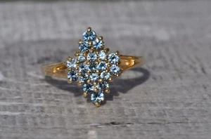 Vintage Topaz Cluster Ring in Yellow Gold - Picture 1 of 5