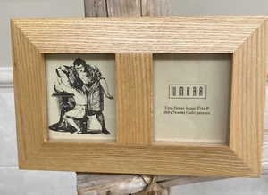 UMBRA Contemporary Wood Twin Picture/Photo Frame 2 1/2" by 3" NEW - Picture 1 of 2