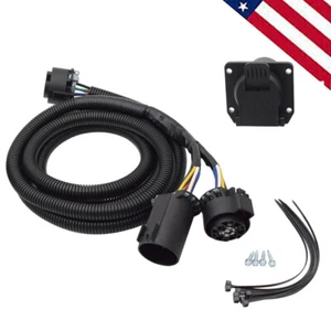 7 Pin Trailer Wiring Harness Extension Connectors Truck Bed 7 Way RV Wiring Plug - Picture 1 of 12