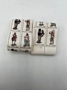 US, Sc #2243a 1986, AMERICAN FOLK ART, WOODCARVED FIGURES, Blk. of 10 - Picture 1 of 4