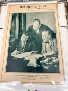 March 10, 1927 Babe Ruth Signing Contract Mid-Week Pictorial NY Times Magazine - Picture 1 of 2