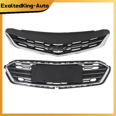 Front Bumper Upper+Lower Grille 2 Pieces Suitable For 2016-2018 Chevrolet Cruze Foto 1 de 4