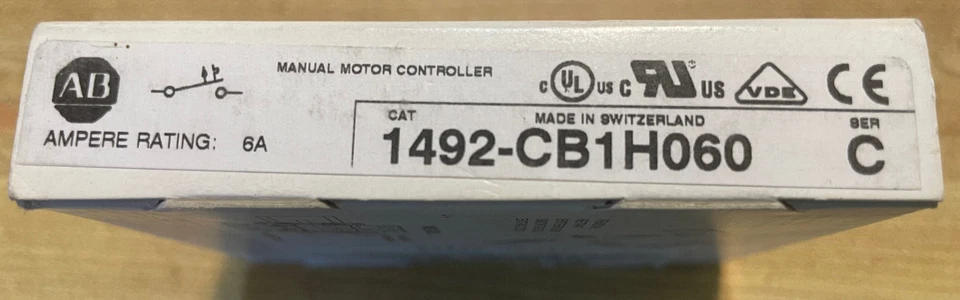Allen Bradley 1492-CB1H060 Ser. C, 6 Amperios, 1 Polo, Control Manual del Motor Foto 1 de 1