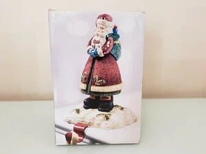 Santa & Reindeer Stocking Holder - Ceramic & Resin - JC Penny - W/ Box - Picture 1 of 10