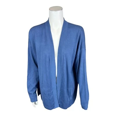 Cárdigan Suéter Isaac Mizrahi Enlazado Expuesto con Bolsillos Atlántico Talla Grande Foto 1 de 2