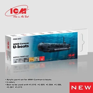 Acrylfarben Set für WWII Deutsche U-Boote grau, gelb, rot 12 ml х 6 ICM 3053 - Bild 1 von 7