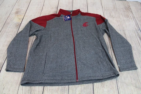 NWT Champion WSU Washington State Cougars Grey Red Full-Zip Jacket Men's XL Cover